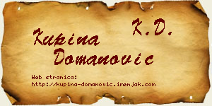Kupina Domanović vizit kartica